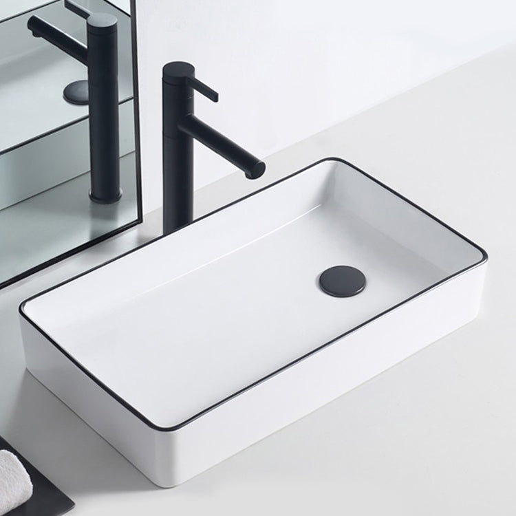 Modern Porcelain Trough Sink White Trough Sink With Basin, and Faucet Clearhalo 'Bathroom Remodel & Bathroom Fixtures' 'Bathroom Sinks & Faucet Components' 'Bathroom Sinks' 'bathroom_sink' 'Home Improvement' 'home_improvement' 'home_improvement_bathroom_sink' 6644011