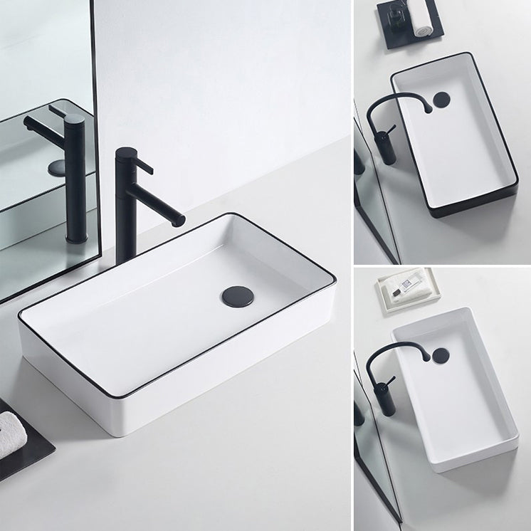 Modern Porcelain Trough Sink White Trough Sink With Basin, and Faucet Clearhalo 'Bathroom Remodel & Bathroom Fixtures' 'Bathroom Sinks & Faucet Components' 'Bathroom Sinks' 'bathroom_sink' 'Home Improvement' 'home_improvement' 'home_improvement_bathroom_sink' 6644016