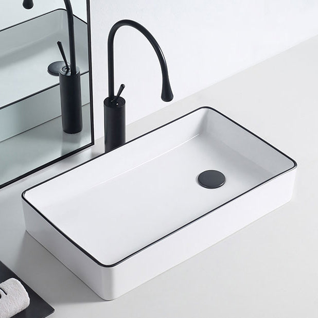 Modern Porcelain Trough Sink White Trough Sink With Basin, and Faucet Clearhalo 'Bathroom Remodel & Bathroom Fixtures' 'Bathroom Sinks & Faucet Components' 'Bathroom Sinks' 'bathroom_sink' 'Home Improvement' 'home_improvement' 'home_improvement_bathroom_sink' 6644029