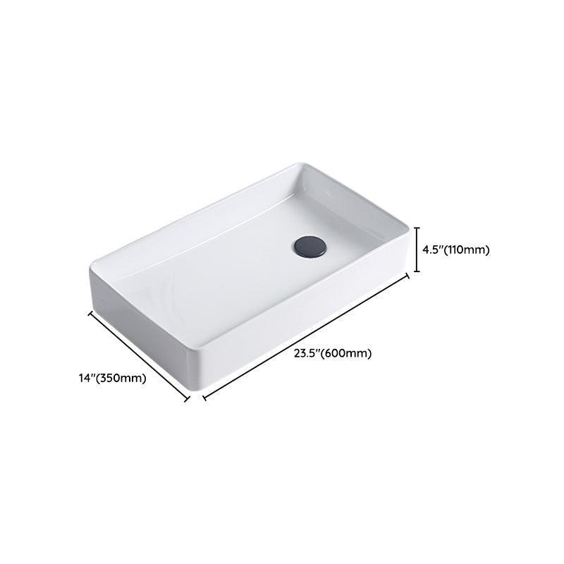 Modern Porcelain Trough Sink White Trough Sink With Basin, and Faucet Clearhalo 'Bathroom Remodel & Bathroom Fixtures' 'Bathroom Sinks & Faucet Components' 'Bathroom Sinks' 'bathroom_sink' 'Home Improvement' 'home_improvement' 'home_improvement_bathroom_sink' 6644037