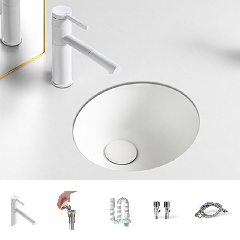 Modern White Undermount Bathroom Sink Porcelain Undermount Bathroom Sink 11"L x 10"W x 5"H Sink with Faucet Clearhalo 'Bathroom Remodel & Bathroom Fixtures' 'Bathroom Sinks & Faucet Components' 'Bathroom Sinks' 'bathroom_sink' 'Home Improvement' 'home_improvement' 'home_improvement_bathroom_sink' 6644196