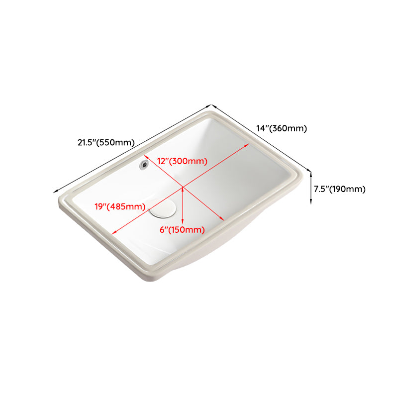 Modern White Undermount Bathroom Sink Porcelain Undermount Bathroom Sink Clearhalo 'Bathroom Remodel & Bathroom Fixtures' 'Bathroom Sinks & Faucet Components' 'Bathroom Sinks' 'bathroom_sink' 'Home Improvement' 'home_improvement' 'home_improvement_bathroom_sink' 6644222