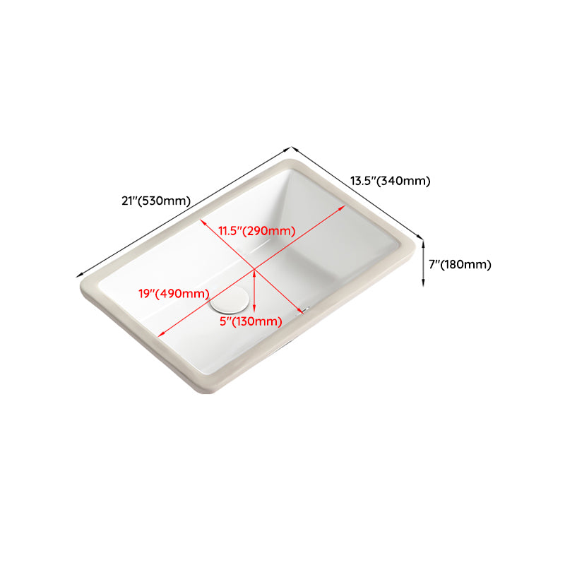 Modern White Undermount Bathroom Sink Porcelain Undermount Bathroom Sink Clearhalo 'Bathroom Remodel & Bathroom Fixtures' 'Bathroom Sinks & Faucet Components' 'Bathroom Sinks' 'bathroom_sink' 'Home Improvement' 'home_improvement' 'home_improvement_bathroom_sink' 6644223