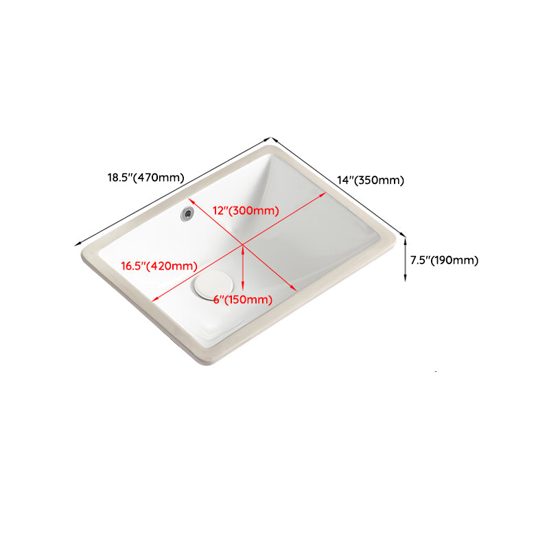 Modern White Undermount Bathroom Sink Porcelain Undermount Bathroom Sink Clearhalo 'Bathroom Remodel & Bathroom Fixtures' 'Bathroom Sinks & Faucet Components' 'Bathroom Sinks' 'bathroom_sink' 'Home Improvement' 'home_improvement' 'home_improvement_bathroom_sink' 6644225