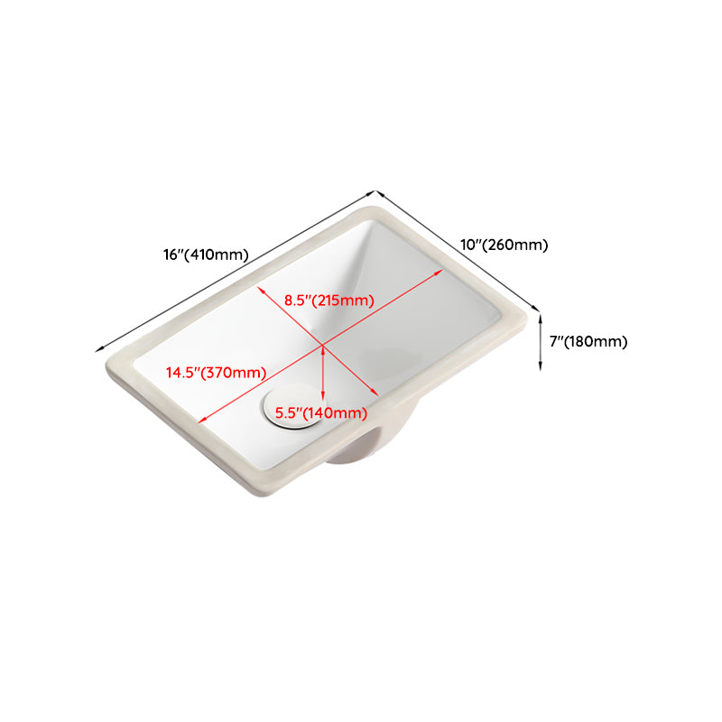 Modern White Undermount Bathroom Sink Porcelain Undermount Bathroom Sink Clearhalo 'Bathroom Remodel & Bathroom Fixtures' 'Bathroom Sinks & Faucet Components' 'Bathroom Sinks' 'bathroom_sink' 'Home Improvement' 'home_improvement' 'home_improvement_bathroom_sink' 6644226