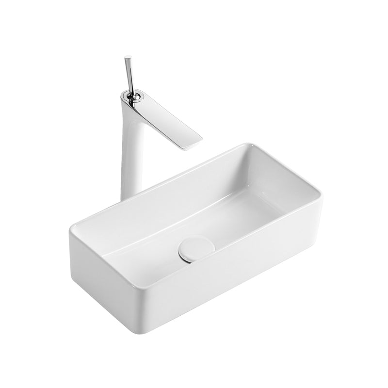 Modern Vessel Bathroom Sink Square Porcelain with Pop-Up Drain Wash Stand Clearhalo 'Bathroom Remodel & Bathroom Fixtures' 'Bathroom Sinks & Faucet Components' 'Bathroom Sinks' 'bathroom_sink' 'Home Improvement' 'home_improvement' 'home_improvement_bathroom_sink' 6644242