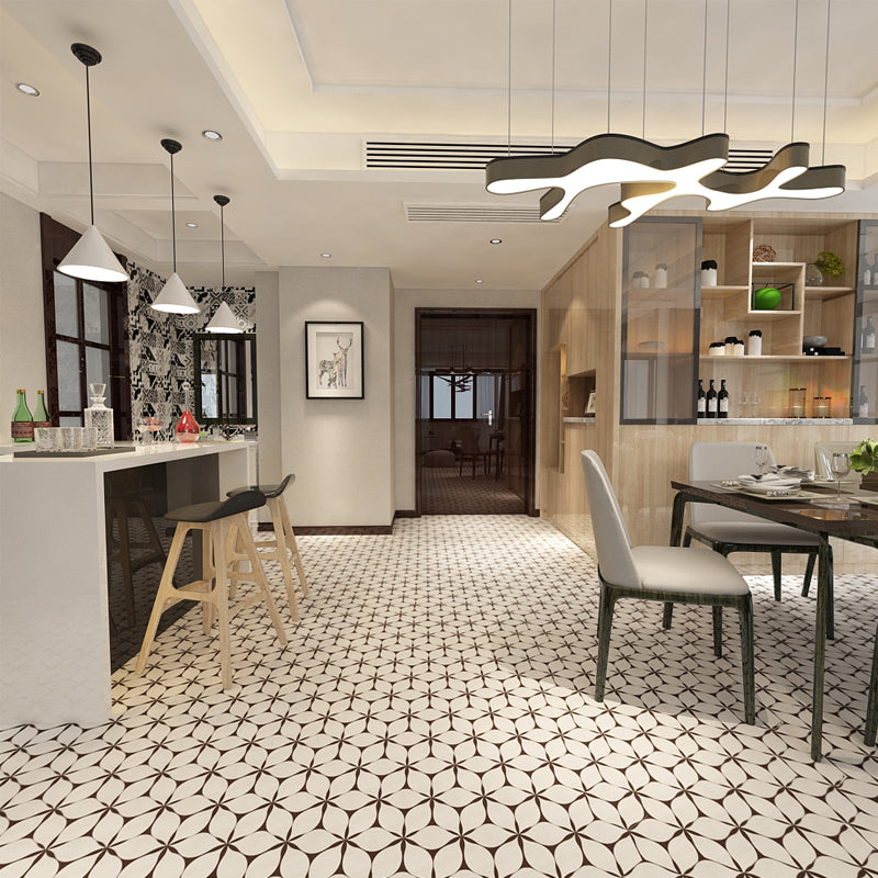 PVC Vinyl Flooring Patterned Peel and Stick Vinyl Flooring with Low Gloss White-Brown 50-Piece Set Clearhalo 'Flooring 'Home Improvement' 'home_improvement' 'home_improvement_vinyl_flooring' 'Vinyl Flooring' 'vinyl_flooring' Walls and Ceiling' 6644274