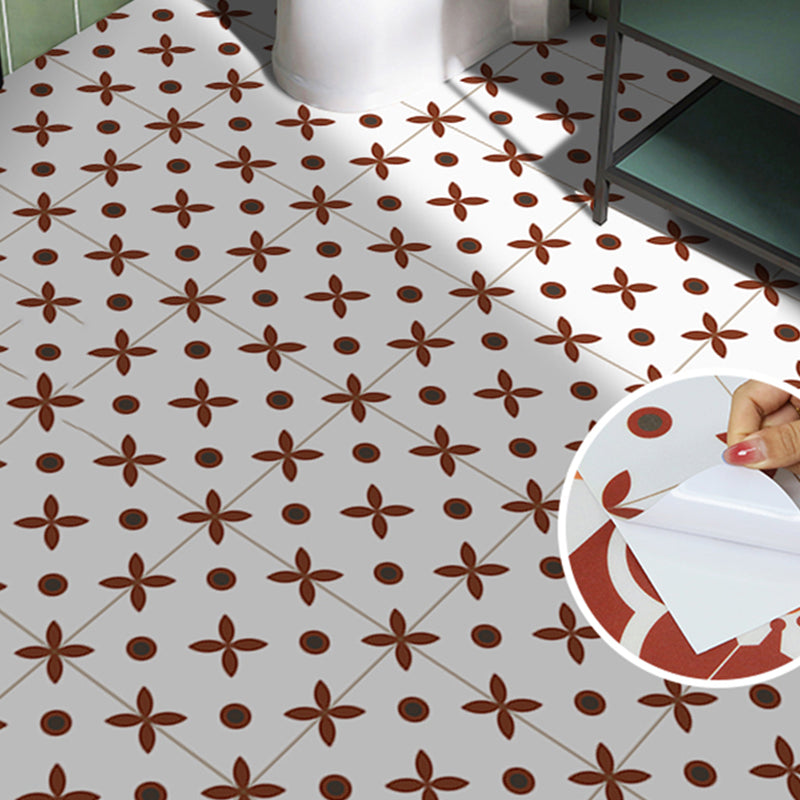 Peel and Stick Vinyl Flooring PVC Patterned Vinyl Flooring with Square Edge White 12" x 12" 50-Piece Set Clearhalo 'Flooring 'Home Improvement' 'home_improvement' 'home_improvement_vinyl_flooring' 'Vinyl Flooring' 'vinyl_flooring' Walls and Ceiling' 6644376