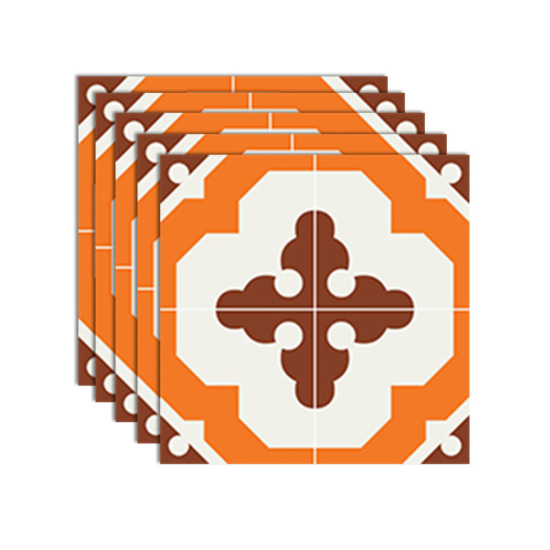 Peel and Stick Vinyl Flooring PVC Patterned Vinyl Flooring with Square Edge Orange Clearhalo 'Flooring 'Home Improvement' 'home_improvement' 'home_improvement_vinyl_flooring' 'Vinyl Flooring' 'vinyl_flooring' Walls and Ceiling' 6644380