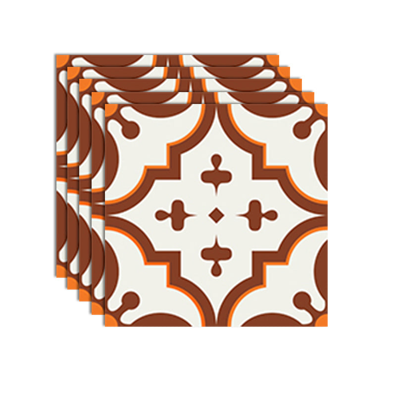 Peel and Stick Vinyl Flooring PVC Patterned Vinyl Flooring with Square Edge Orange Brown Clearhalo 'Flooring 'Home Improvement' 'home_improvement' 'home_improvement_vinyl_flooring' 'Vinyl Flooring' 'vinyl_flooring' Walls and Ceiling' 6644382