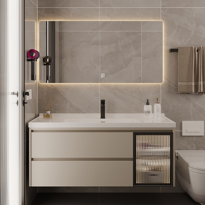 2 Drawers Vanity Wood Frame Wall Mount Rectangle Single Sink Bathroom Vanity with Mirror Clearhalo 'Bathroom Remodel & Bathroom Fixtures' 'Bathroom Vanities' 'bathroom_vanities' 'Home Improvement' 'home_improvement' 'home_improvement_bathroom_vanities' 6644496