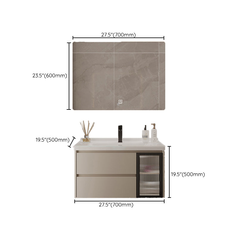2 Drawers Vanity Wood Frame Wall Mount Rectangle Single Sink Bathroom Vanity with Mirror Clearhalo 'Bathroom Remodel & Bathroom Fixtures' 'Bathroom Vanities' 'bathroom_vanities' 'Home Improvement' 'home_improvement' 'home_improvement_bathroom_vanities' 6644519