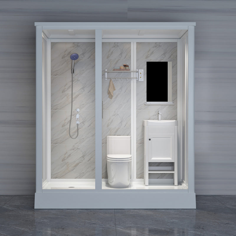 Clear Rectangle Shower Stall Modern Single Sliding Shower Stall Clearhalo 'Bathroom Remodel & Bathroom Fixtures' 'Home Improvement' 'home_improvement' 'home_improvement_shower_stalls_enclosures' 'Shower Stalls & Enclosures' 'shower_stalls_enclosures' 'Showers & Bathtubs' 6644547