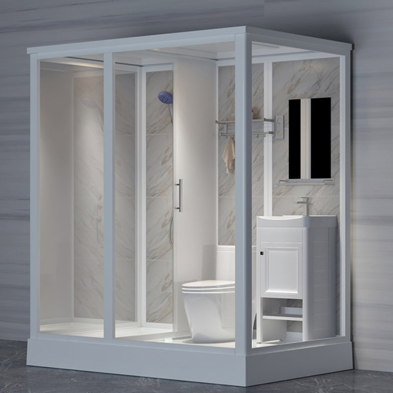 Clear Rectangle Shower Stall Modern Single Sliding Shower Stall 75"L x 47"W x 91"H Left Clearhalo 'Bathroom Remodel & Bathroom Fixtures' 'Home Improvement' 'home_improvement' 'home_improvement_shower_stalls_enclosures' 'Shower Stalls & Enclosures' 'shower_stalls_enclosures' 'Showers & Bathtubs' 6644552