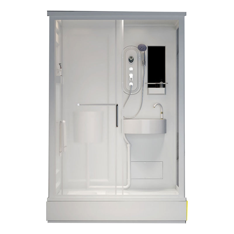 Contemporary Shower Stall Frosted Tempered Glass Rectangle Shower Stall with Ceiling Clearhalo 'Bathroom Remodel & Bathroom Fixtures' 'Home Improvement' 'home_improvement' 'home_improvement_shower_stalls_enclosures' 'Shower Stalls & Enclosures' 'shower_stalls_enclosures' 'Showers & Bathtubs' 6644578