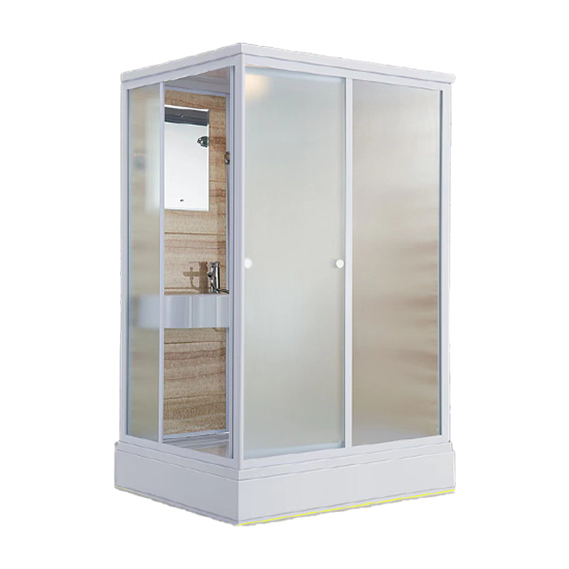 Contemporary Shower Stall Frosted Tempered Glass Rectangle Shower Stall with Ceiling Clearhalo 'Bathroom Remodel & Bathroom Fixtures' 'Home Improvement' 'home_improvement' 'home_improvement_shower_stalls_enclosures' 'Shower Stalls & Enclosures' 'shower_stalls_enclosures' 'Showers & Bathtubs' 6644588