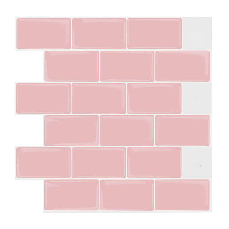 Plain Peel & Stick Tile Scratch Resistant Plastic Peel and Stick Subway Tile  for Shower - Clearhalo