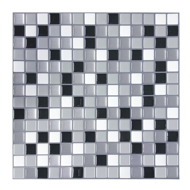 Peel and Stick Tile Square Stain Resistant Mosaic Peel and Stick Tile for Kitchen Grey Clearhalo 'Flooring 'Home Improvement' 'home_improvement' 'home_improvement_peel_stick_blacksplash' 'Peel & Stick Backsplash Tile' 'peel_stick_blacksplash' 'Walls & Ceilings' Walls and Ceiling' 6644689
