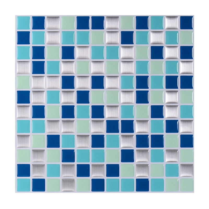 Peel and Stick Tile Square Stain Resistant Mosaic Peel and Stick Tile for Kitchen Blue Clearhalo 'Flooring 'Home Improvement' 'home_improvement' 'home_improvement_peel_stick_blacksplash' 'Peel & Stick Backsplash Tile' 'peel_stick_blacksplash' 'Walls & Ceilings' Walls and Ceiling' 6644696