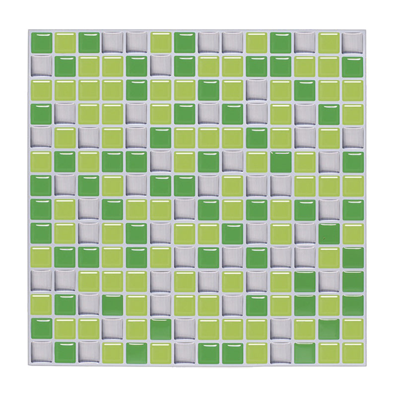 Peel and Stick Tile Square Stain Resistant Mosaic Peel and Stick Tile for Kitchen Green Clearhalo 'Flooring 'Home Improvement' 'home_improvement' 'home_improvement_peel_stick_blacksplash' 'Peel & Stick Backsplash Tile' 'peel_stick_blacksplash' 'Walls & Ceilings' Walls and Ceiling' 6644697