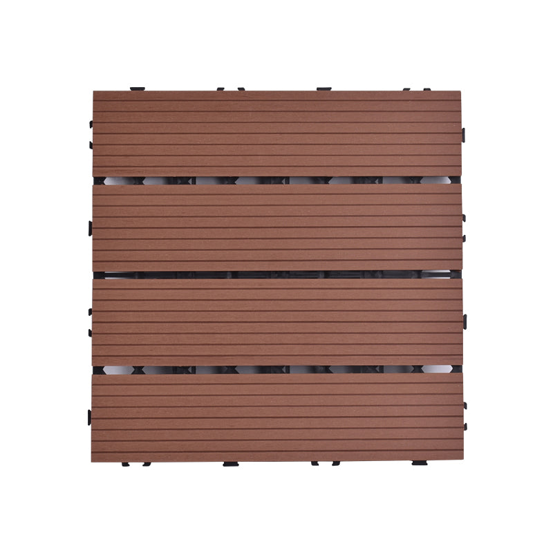 Modern Plastic Wood Laminate Plank Flooring Outdoors Mildew Resistant Laminate Brown Straight Grain Clearhalo 'Flooring 'Home Improvement' 'home_improvement' 'home_improvement_laminate_flooring' 'Laminate Flooring' 'laminate_flooring' Walls and Ceiling' 6644776