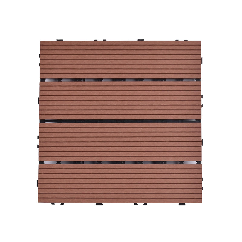 Modern Plastic Wood Laminate Plank Flooring Outdoors Mildew Resistant Laminate Rosewood Straight Grain Clearhalo 'Flooring 'Home Improvement' 'home_improvement' 'home_improvement_laminate_flooring' 'Laminate Flooring' 'laminate_flooring' Walls and Ceiling' 6644782