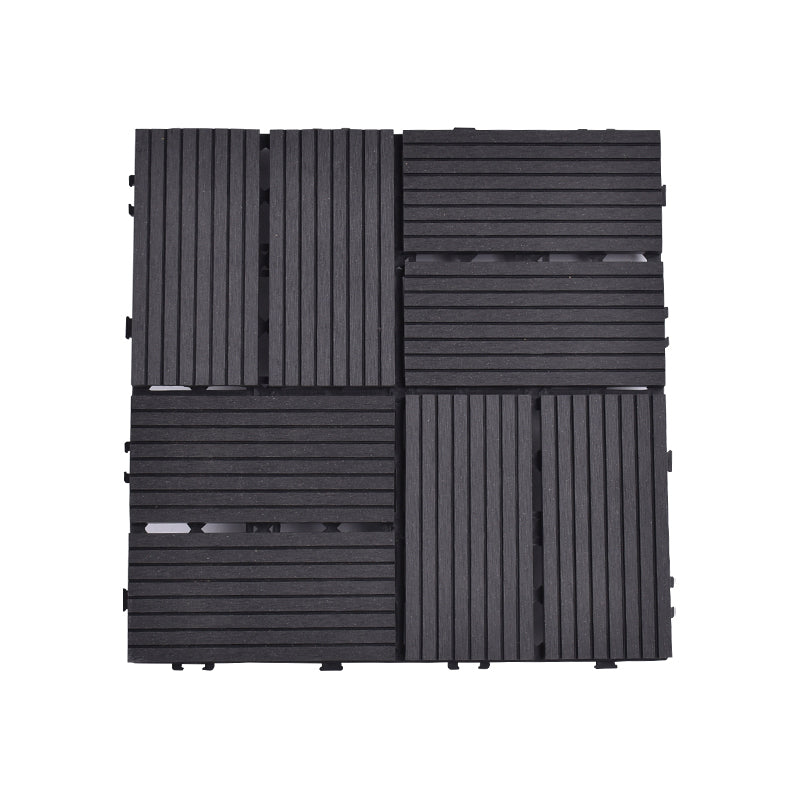 Modern Plastic Wood Laminate Plank Flooring Outdoors Mildew Resistant Laminate Black Eight Pieces Clearhalo 'Flooring 'Home Improvement' 'home_improvement' 'home_improvement_laminate_flooring' 'Laminate Flooring' 'laminate_flooring' Walls and Ceiling' 6644787