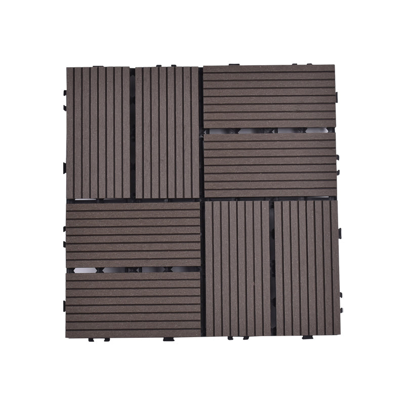 Modern Plastic Wood Laminate Plank Flooring Outdoors Mildew Resistant Laminate Coffee Eight Pieces Clearhalo 'Flooring 'Home Improvement' 'home_improvement' 'home_improvement_laminate_flooring' 'Laminate Flooring' 'laminate_flooring' Walls and Ceiling' 6644790