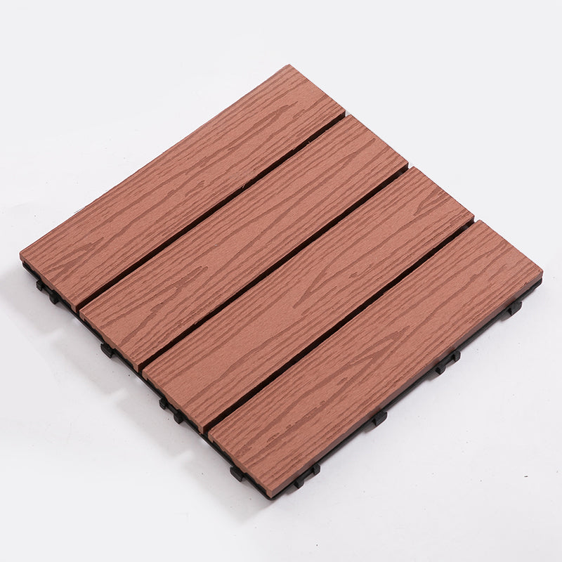 Modern Style Plastic Wood Laminate Flooring Laminate Floor for Outdoor Red Straight Wood Grain Clearhalo 'Flooring 'Home Improvement' 'home_improvement' 'home_improvement_laminate_flooring' 'Laminate Flooring' 'laminate_flooring' Walls and Ceiling' 6644884