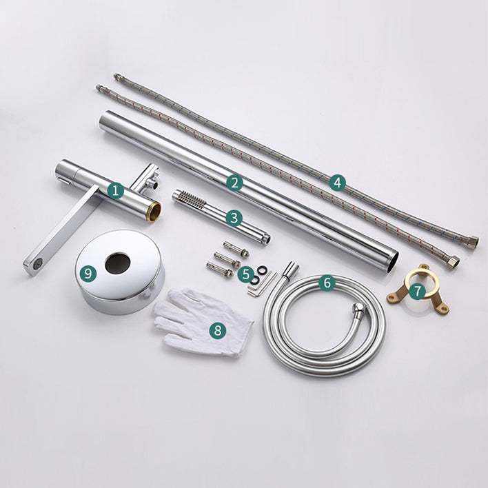 Contemporary Floor Mounted Copper Freestanding Tub Filler High Arc Tub Filler Trim Clearhalo 'Bathroom Remodel & Bathroom Fixtures' 'Bathtub Faucets' 'bathtub_faucets' 'Home Improvement' 'home_improvement' 'home_improvement_bathtub_faucets' 6644927