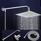 Modern Shower Head Combo Dual Shower Head Stainless Steel Wall-Mount Shower Head Square Top Spray with Horizontal Bar Clearhalo 'Bathroom Remodel & Bathroom Fixtures' 'Home Improvement' 'home_improvement' 'home_improvement_shower_heads' 'Shower Heads' 'shower_heads' 'Showers & Bathtubs Plumbing' 'Showers & Bathtubs' 6645035