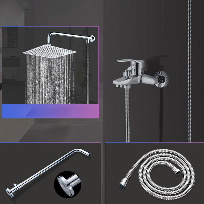 Modern Shower Head Combo Dual Shower Head Stainless Steel Wall-Mount Shower Head Clearhalo 'Bathroom Remodel & Bathroom Fixtures' 'Home Improvement' 'home_improvement' 'home_improvement_shower_heads' 'Shower Heads' 'shower_heads' 'Showers & Bathtubs Plumbing' 'Showers & Bathtubs' 6645038