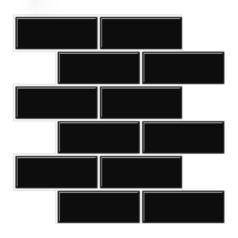 Tile-Peel & Stick Rectangle Waterproof Solid Plastic Peel & Stick Subway Tile for Shower Black Clearhalo 'Flooring 'Home Improvement' 'home_improvement' 'home_improvement_peel_stick_blacksplash' 'Peel & Stick Backsplash Tile' 'peel_stick_blacksplash' 'Walls & Ceilings' Walls and Ceiling' 6645301