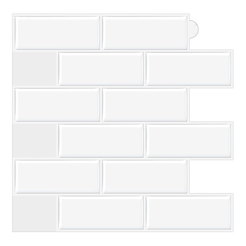 Tile-Peel & Stick Rectangle Waterproof Solid Plastic Peel & Stick Subway Tile for Shower White Clearhalo 'Flooring 'Home Improvement' 'home_improvement' 'home_improvement_peel_stick_blacksplash' 'Peel & Stick Backsplash Tile' 'peel_stick_blacksplash' 'Walls & Ceilings' Walls and Ceiling' 6645302