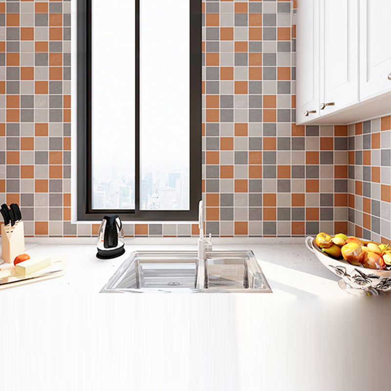 Modern Backsplash Tile Smooth Peel and Stick Wall Tile for Kitchen Gray-Orange Clearhalo 'Flooring 'Home Improvement' 'home_improvement' 'home_improvement_peel_stick_blacksplash' 'Peel & Stick Backsplash Tile' 'peel_stick_blacksplash' 'Walls & Ceilings' Walls and Ceiling' 6645320