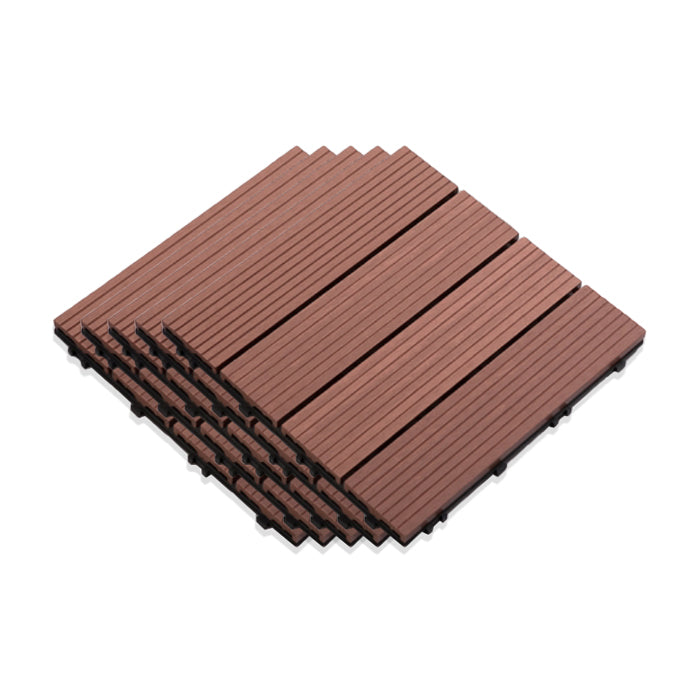 Interlocking Composite Deck Tile Outdoor Patio 11.8" x 11.8" Decktile Red Clearhalo 'Home Improvement' 'home_improvement' 'home_improvement_outdoor_deck_tiles_planks' 'Outdoor Deck Tiles & Planks' 'Outdoor Flooring & Tile' 'Outdoor Remodel' 'outdoor_deck_tiles_planks' 6645341