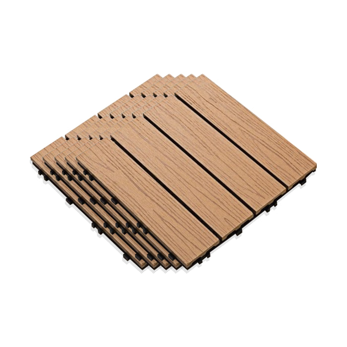 Interlocking Composite Deck Tile Outdoor Patio 11.8" x 11.8" Decktile Natural Clearhalo 'Home Improvement' 'home_improvement' 'home_improvement_outdoor_deck_tiles_planks' 'Outdoor Deck Tiles & Planks' 'Outdoor Flooring & Tile' 'Outdoor Remodel' 'outdoor_deck_tiles_planks' 6645359