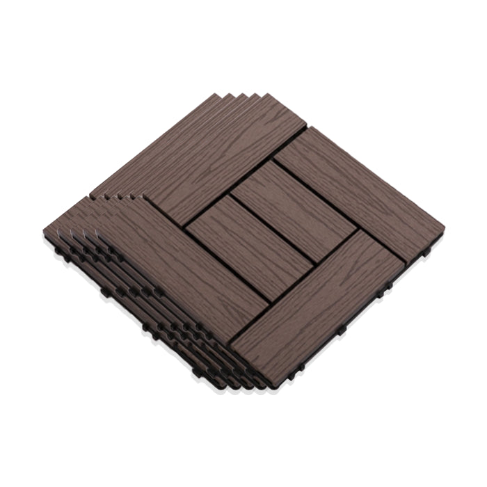 Interlocking Composite Deck Tile Outdoor Patio 11.8" x 11.8" Decktile Light Coffee Clearhalo 'Home Improvement' 'home_improvement' 'home_improvement_outdoor_deck_tiles_planks' 'Outdoor Deck Tiles & Planks' 'Outdoor Flooring & Tile' 'Outdoor Remodel' 'outdoor_deck_tiles_planks' 6645363