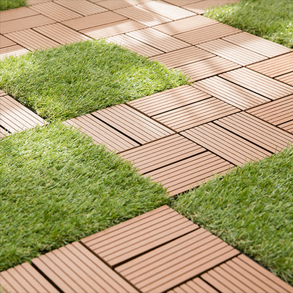 Interlocking Composite Deck Tile Outdoor Patio 11.8" x 11.8" Decktile Clearhalo 'Home Improvement' 'home_improvement' 'home_improvement_outdoor_deck_tiles_planks' 'Outdoor Deck Tiles & Planks' 'Outdoor Flooring & Tile' 'Outdoor Remodel' 'outdoor_deck_tiles_planks' 6645364