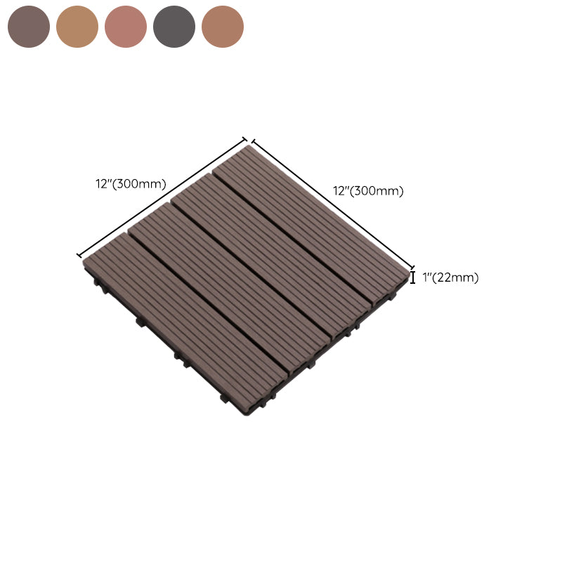 Interlocking Composite Deck Tile Outdoor Patio 11.8" x 11.8" Decktile Clearhalo 'Home Improvement' 'home_improvement' 'home_improvement_outdoor_deck_tiles_planks' 'Outdoor Deck Tiles & Planks' 'Outdoor Flooring & Tile' 'Outdoor Remodel' 'outdoor_deck_tiles_planks' 6645367