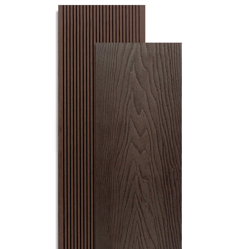 Rectangle Composite Deck Plank 157.5" x 5.5" Outdoor Patio Flooring Plank Dark Coffee Clearhalo 'Home Improvement' 'home_improvement' 'home_improvement_outdoor_deck_tiles_planks' 'Outdoor Deck Tiles & Planks' 'Outdoor Flooring & Tile' 'Outdoor Remodel' 'outdoor_deck_tiles_planks' 6645483