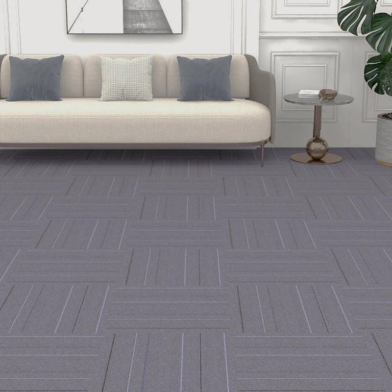 Loose Lay Indoor Carpet Tiles Non-Skid Level Loop Carpet Tile Gray Purple Clearhalo 'Carpet Tiles & Carpet Squares' 'carpet_tiles_carpet_squares' 'Flooring 'Home Improvement' 'home_improvement' 'home_improvement_carpet_tiles_carpet_squares' Walls and Ceiling' 6645969