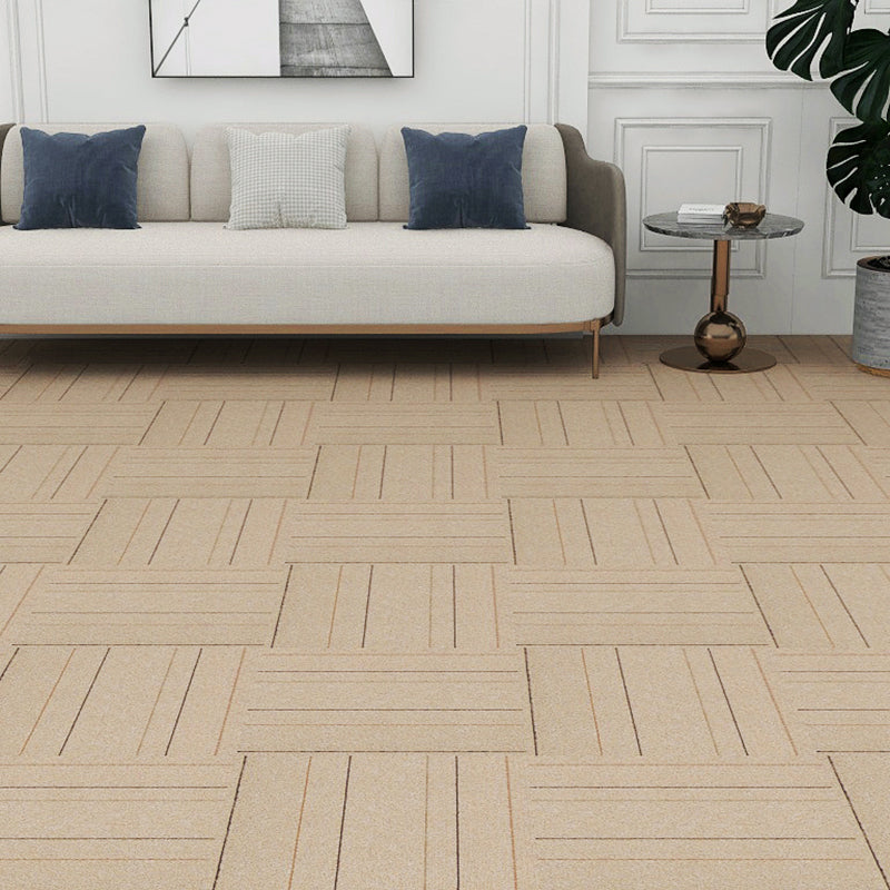 Loose Lay Indoor Carpet Tiles Non-Skid Level Loop Carpet Tile Light Khaki Clearhalo 'Carpet Tiles & Carpet Squares' 'carpet_tiles_carpet_squares' 'Flooring 'Home Improvement' 'home_improvement' 'home_improvement_carpet_tiles_carpet_squares' Walls and Ceiling' 6645974