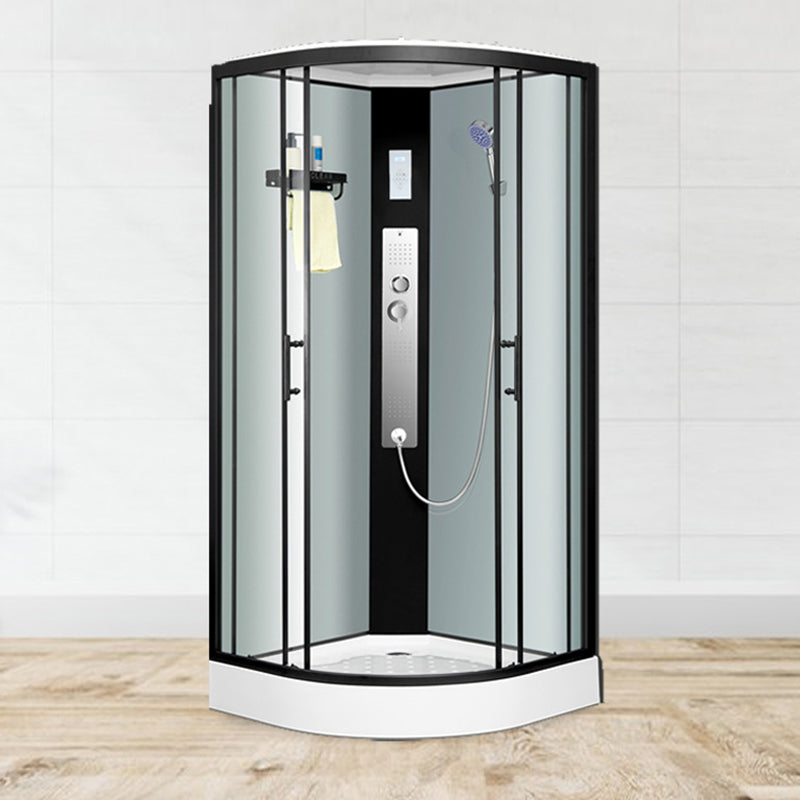 Shower Stall Semi-Frameless Double Sliding Rounded Shower Enclosure Clearhalo 'Bathroom Remodel & Bathroom Fixtures' 'Home Improvement' 'home_improvement' 'home_improvement_shower_stalls_enclosures' 'Shower Stalls & Enclosures' 'shower_stalls_enclosures' 'Showers & Bathtubs' 6646055