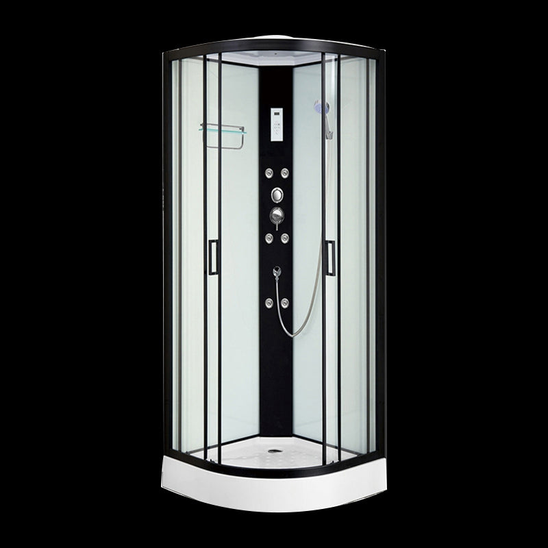 Shower Stall Semi-Frameless Double Sliding Rounded Shower Enclosure Clearhalo 'Bathroom Remodel & Bathroom Fixtures' 'Home Improvement' 'home_improvement' 'home_improvement_shower_stalls_enclosures' 'Shower Stalls & Enclosures' 'shower_stalls_enclosures' 'Showers & Bathtubs' 6646058