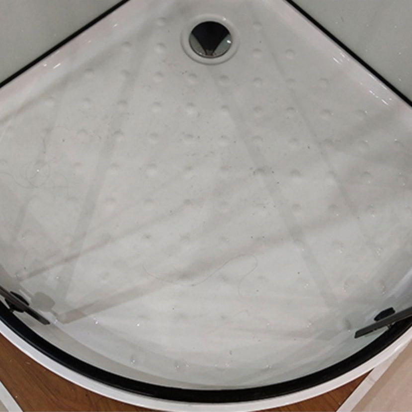 Shower Stall Semi-Frameless Double Sliding Rounded Shower Enclosure Clearhalo 'Bathroom Remodel & Bathroom Fixtures' 'Home Improvement' 'home_improvement' 'home_improvement_shower_stalls_enclosures' 'Shower Stalls & Enclosures' 'shower_stalls_enclosures' 'Showers & Bathtubs' 6646063