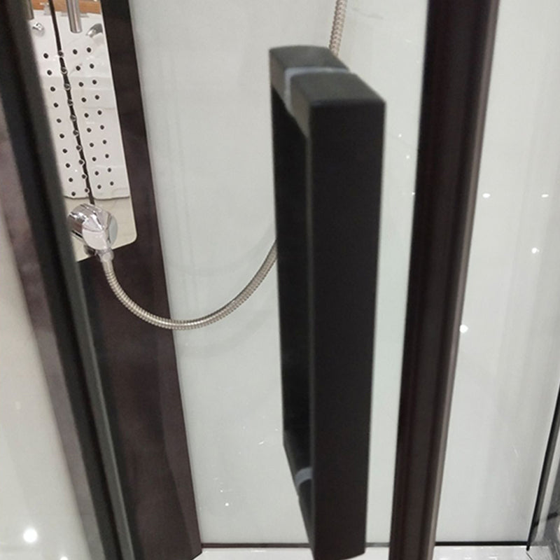 Shower Stall Semi-Frameless Double Sliding Rounded Shower Enclosure Clearhalo 'Bathroom Remodel & Bathroom Fixtures' 'Home Improvement' 'home_improvement' 'home_improvement_shower_stalls_enclosures' 'Shower Stalls & Enclosures' 'shower_stalls_enclosures' 'Showers & Bathtubs' 6646065