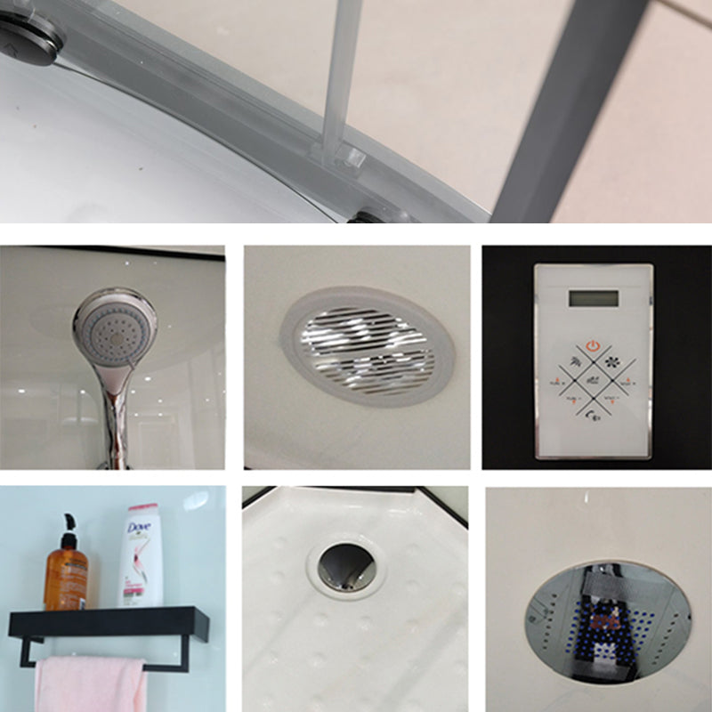 Shower Stall Semi-Frameless Double Sliding Rounded Shower Enclosure Clearhalo 'Bathroom Remodel & Bathroom Fixtures' 'Home Improvement' 'home_improvement' 'home_improvement_shower_stalls_enclosures' 'Shower Stalls & Enclosures' 'shower_stalls_enclosures' 'Showers & Bathtubs' 6646069