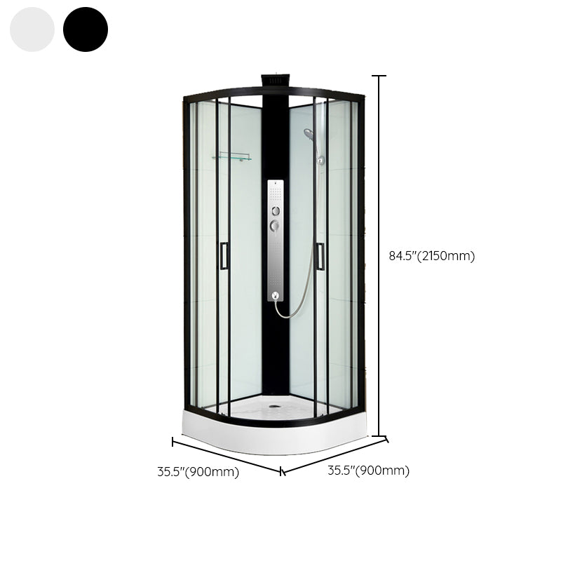 Shower Stall Semi-Frameless Double Sliding Rounded Shower Enclosure Clearhalo 'Bathroom Remodel & Bathroom Fixtures' 'Home Improvement' 'home_improvement' 'home_improvement_shower_stalls_enclosures' 'Shower Stalls & Enclosures' 'shower_stalls_enclosures' 'Showers & Bathtubs' 6646070