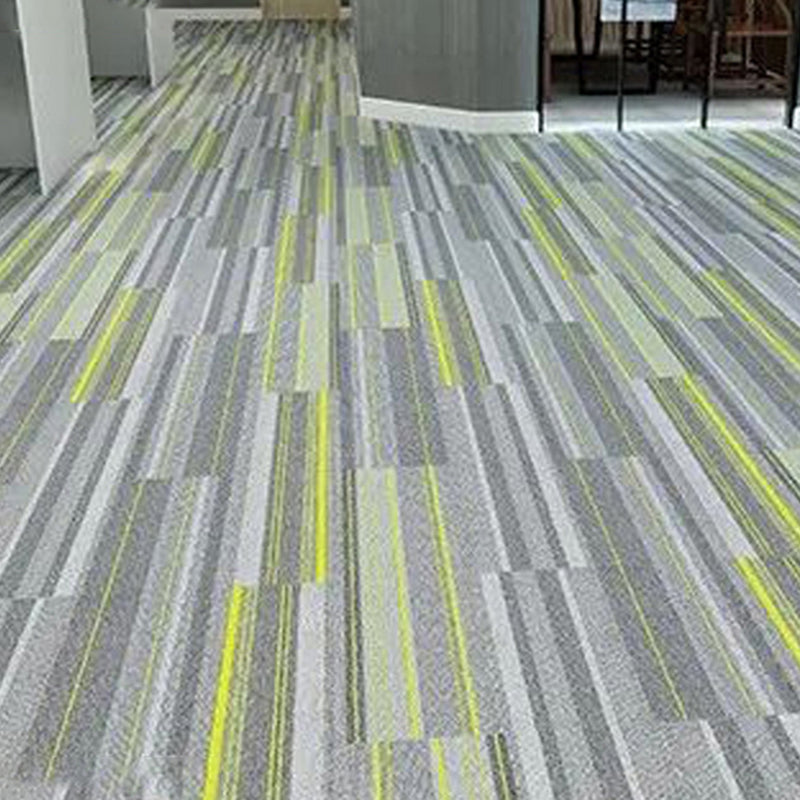 Modern Level Loop Carpet Tiles Stripe Print Interlocking Carpet Floor Tile Yellow 39"L X 10"W Clearhalo 'Carpet Tiles & Carpet Squares' 'carpet_tiles_carpet_squares' 'Flooring 'Home Improvement' 'home_improvement' 'home_improvement_carpet_tiles_carpet_squares' Walls and Ceiling' 6646118